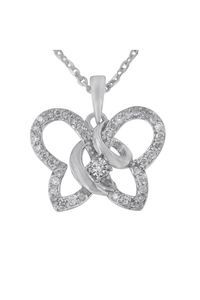 1/4 cttw Prong-Set Diamond Butterfly Necklace
